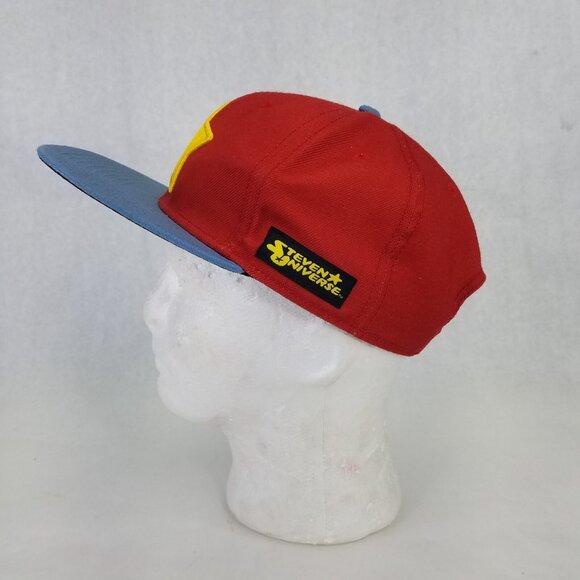 Steven Universe Lion Stuffie Cap Hat Red Snapback Flat Blue Bill Cartoon Network - Picture 5 of 16